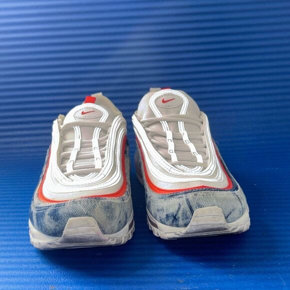 Size 9- Women's Nike Air Max 97 Washed Denim Blue White Red Sneakers DV2180-900 - Picture 3 of 8